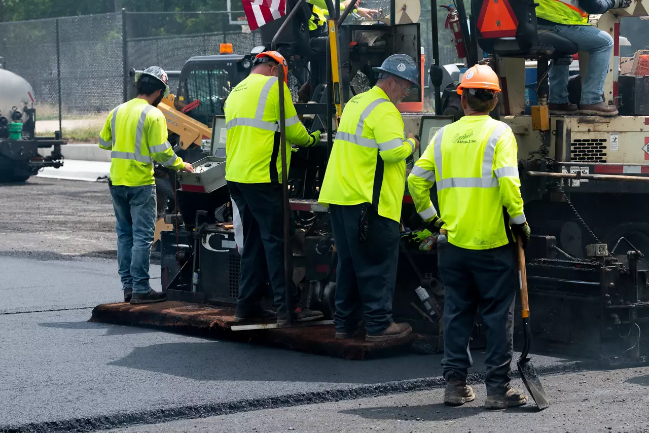 Plastic road paving dow parking lot